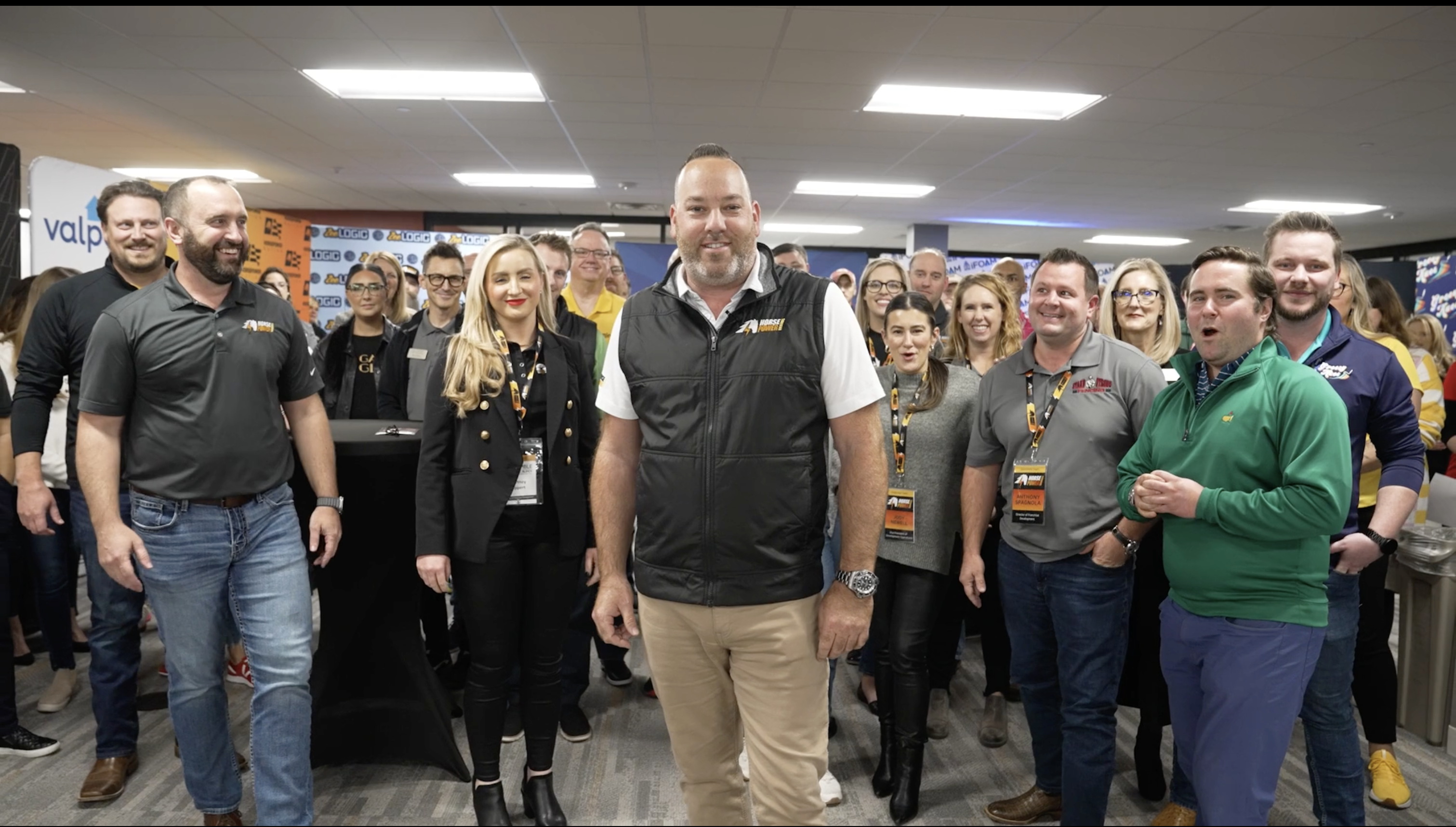 Image of the corporate headquarters team of HorsePower Brands, with Founder and Visionary, Josh Skolnick, front and center.